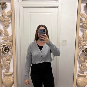 Sunday Best Light Blue Cropped Cardigan